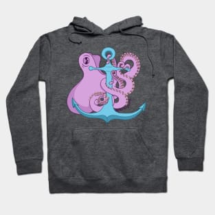 Purple Octopus and Anchor Hoodie